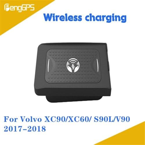 Quick Wireless Charger For Volvo XC90 XC60 S90L V90 2017 2018 Fast Mobile Phone 10W Hidden Car Dashboard Holder Charging Pad