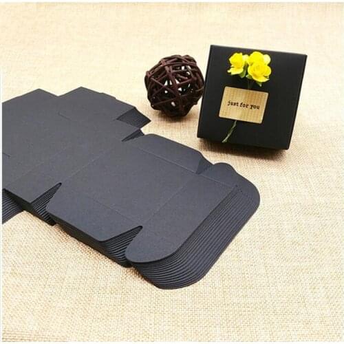 50pcs 11*6*2.2cm Large Blank Black Paper Box Black Cardboard Paper Gift Packaging Box Handmade Gift Paper Boxes