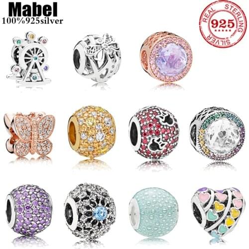 New i love mom love pink white spcer coffee cup Bead fit original Pandora charms silver 925 Bracelet for women fashion jewelry