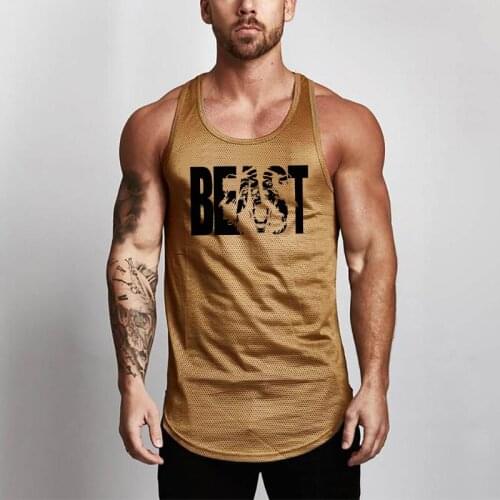 Brand Mesh Mens Tank Top Fitness Workout Fashion Casual Singlets Sleeveless Stringer Undershirt Gym Clothing Bodybuilding Vest