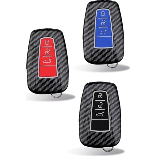 Carbon Fiber Shell ABS silicone Car Key Cover case For Toyota Camry Corolla C-HR CHR Prado RAV4 Prius 2018 2019 2/3/4 Buttons