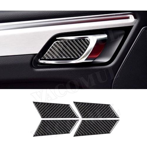 Carbon Fiber Interior Door Handle Bowl Decorative Cover Trim Decals Sticker for Porsche Macan 2015-2018