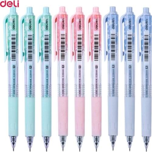 Deli Black Ink Gel Pen 60pcs 0.38mm Cute Cherry Blossoms Gel Pens Student Stationery Writing Supplies Korea Kawaii Pen Girl Gift