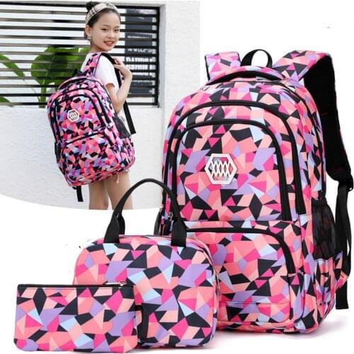 Childrens School Bag Waterproof Childrens Backpack Set Girls Primary School Backpack 3 Pieces School Bags Childrens Satchels