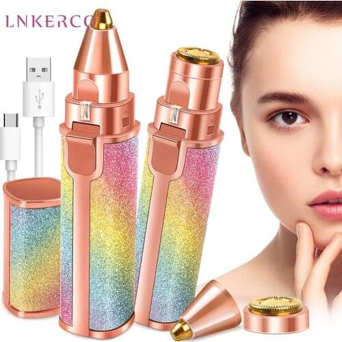 Lnkerco Electric Eyebrow Trimmer Painless Eye Brow Epilator Eye Brow Shaper Shaver Razor Portable Facial Hair Remover for Women