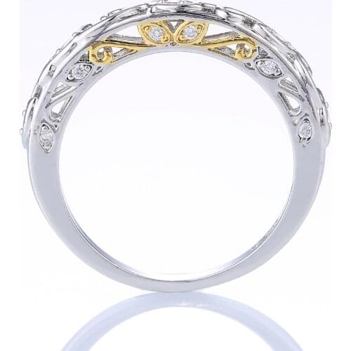 Huitan Beautiful Pattern Women Ring Fashion Jewelry Crystal Zircon Stone Eyes Graceful Female Anniversary Gift Wholesale Rings