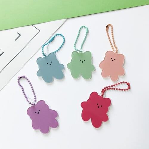 Ins Soft Candy Bear Key Chain Cute Cartoon Creative Bag Pencil Case Mobile Phone Earphone Pendant Acrylic Chain Key Management