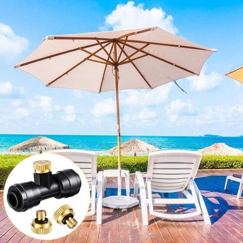MLGB Misting Nozzles Kit Include Water Misting Nozzle Tees Thread 1/4 Inch and Brass Orifice Nozzle with Black Plug