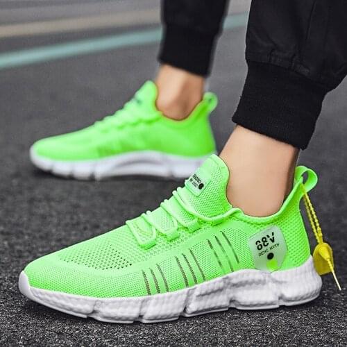 Sneakers for Men Running Shoes Summer Breathable Mesh Jogging Mens Sports Shoes Mans Athletic White Green Ultralight Soft Shoe