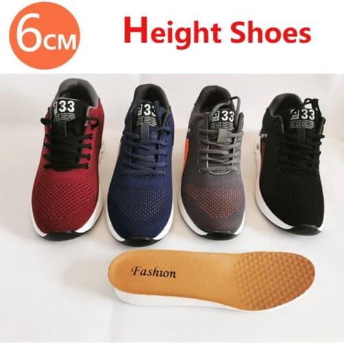 Men Height shoes Elevator Shoes Man Sneakers Tall Shoes Height Increase Shoes Insole 6CM Sport Shoes