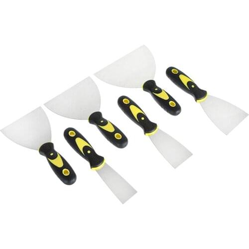 TOP 6 Pcs Stainless Steel Putty Knife Set Putty Scraper Tool Set Drywall Scrapers for Home DIY Decorating Paint Tools