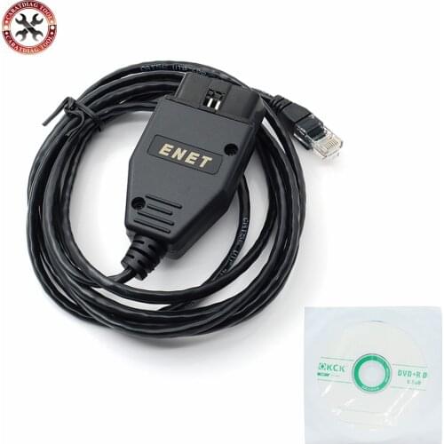 2021 New Made For BMW ENET Ethernet to OBD Interface Cable E-SYS ICOM Coding F-Series Diagnostic Cable Black/Yellow with 20pin