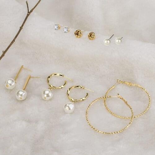 New Vintage pearl Earrings For Women Bohemian Earrings Set Fashion Big Dangle Drop Earring 2020 Brincos Female Fashion Jewelry