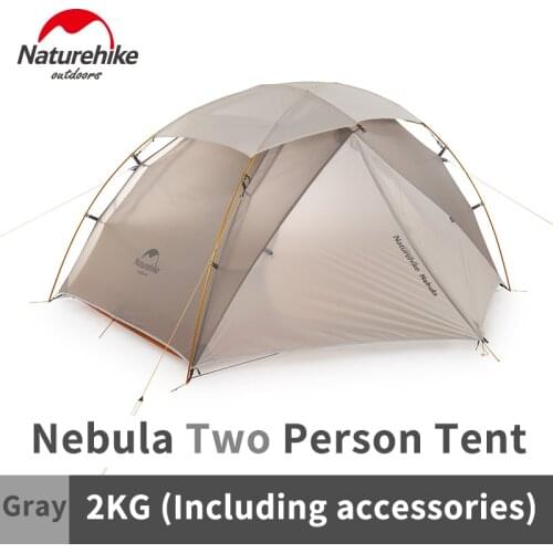 Naturehike Nebula2 Camping Tent 2 Persons Outdoor 20D Nylon Waterproof 4000+ Windproof Ultralight Hiking Tent With Free Mat