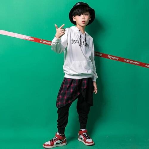 Boys Girls Hip Hop Dance Clothes Suit Loose Hoodie Dancing Costumes Ballroom Clothing Outfits Kids Competitions Stage Pants