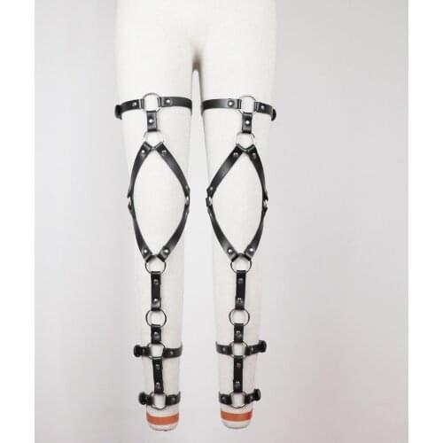 UYEE Handmade Punk Belts Rock Harajuku Adjustable Thigh High Sock Garters Leg Ring Loop Harness For Jeans Leg Garters LP-025