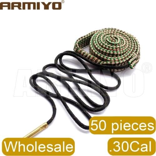 Armiyo Wholesale 50Pcs/pack .17Cal .22Cal .30Cal .32Cal .357Cal .38Cal .45Cal 12GA Barrel Gun Bore Brush Cleaning Sling Hunting