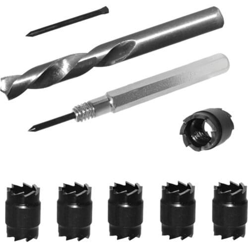 3/8" Spot Welding Drill High Speed Steel 8mm Drill Bit With 5pcs Double End Cutter Heads For Electric Rotary Remove Welding Spot