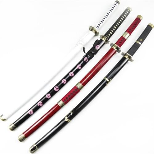 [Fun] 104cm Cosplay Anime One Piece Roronoa Zoro Trafalgar Law weapon wooden Sword model Costume party Anime show props gift