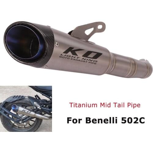 Slip on for Benelli 502C Motorcycle Exhaust Muffler Tips Mid Tail Pipe Titanium System