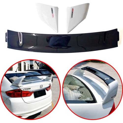 High Quality ABS Spoiler For Honda City 2009-2017 4-Door Saden Rear Wing Glossy Black Or White Car Trunk Cover Accessories