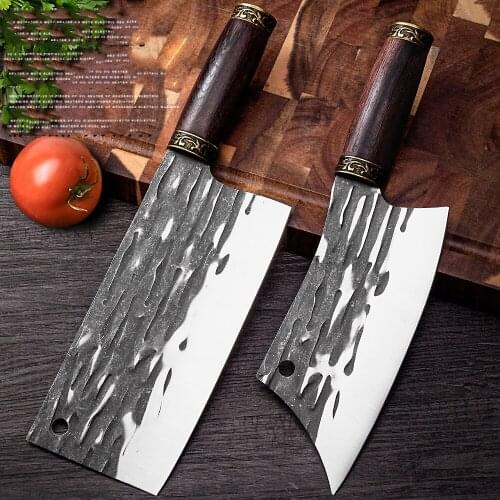 High Hardness Forged Kitchen Knife Meat Cleaver Slicing Chopping Chefs Butcher Knife Stainless Steel Cooking Knives