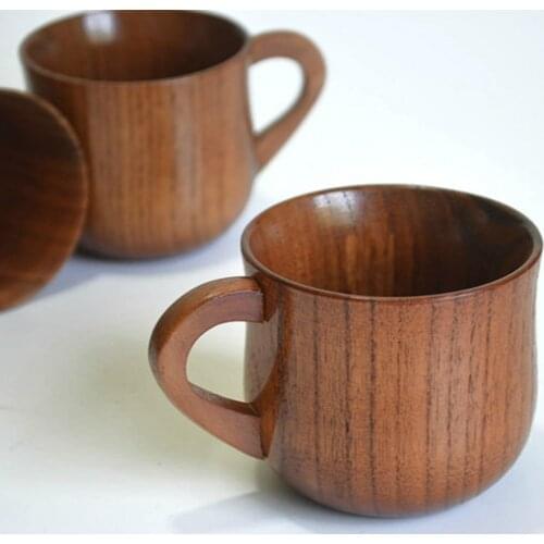 Japanese wooden coffee cup, water glass, milk cup, cup, jujube, solid wood handle cup, water glass wholesale