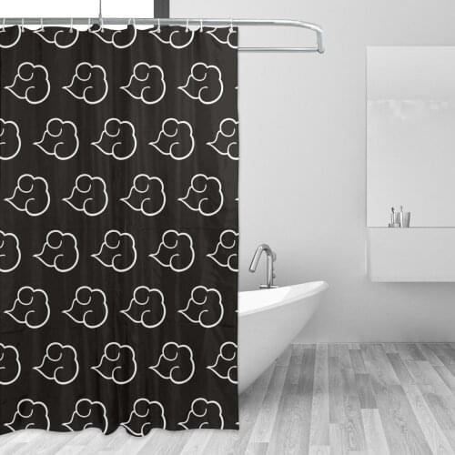 Akatsuki Symbol 2 Bathing Bathroom Bath Curtain Japanese Anime Waterproof Polyester Fabric High Quality Show Curtain