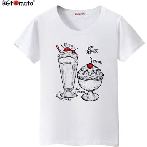 BGtomato Ice cream t-shirt cool top short sleeve o-neck casual clothes brand new t shirt women hot sale shirt women top tees