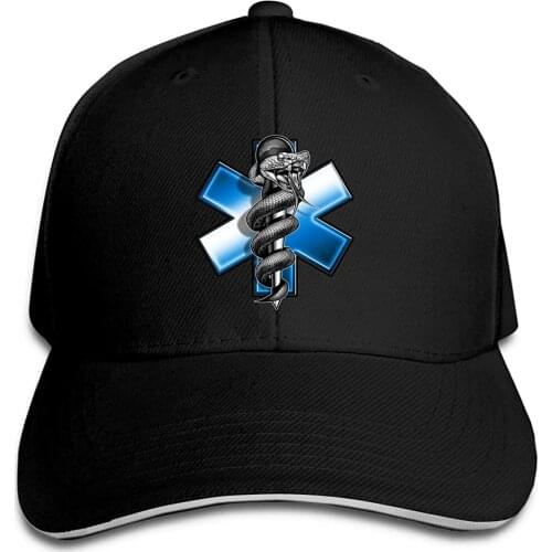 Hats For Men Women EMS Emergency Medical Logo Snake Around Staff Adjustable Baseball Caps Vintage Sandwich Hat