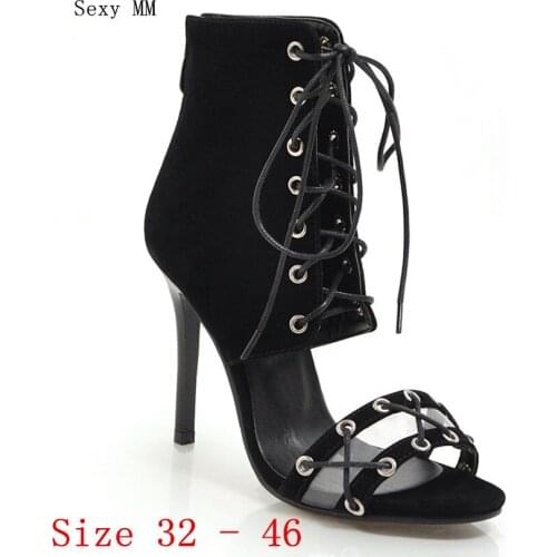 Women High Heel Sandals Shoes Woman High Heels Gladiator Sandals Pumps Small Plus Size 32 33 - 40 41 42 43 44 45 46