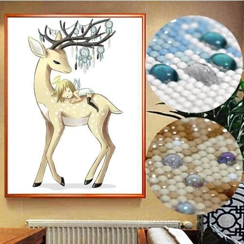 Animal,Special Shaped,Diamond Embroidery,5D,DIY Round Diamond Painting,Deer,Cross Stitch,3D,Diamond Mosaic,Decoration,Christmas