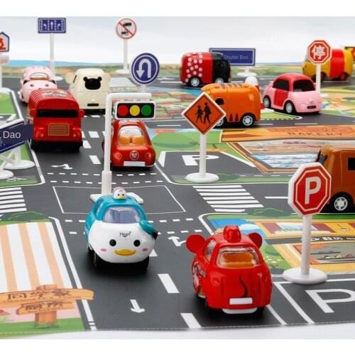 130/100CM Explosion Toy Chinese and English Childrens Play Mat House Traffic Road Sign Car Model Parking Lot Map Accessories