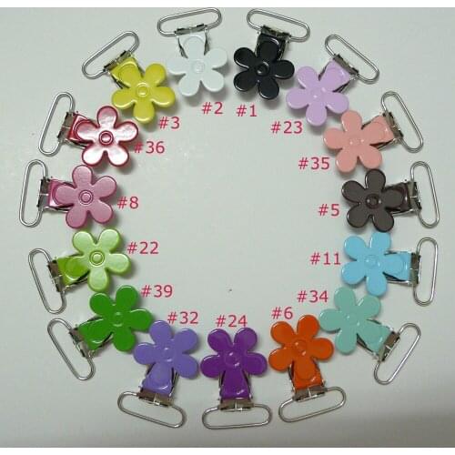 150pcs 15 Color Mix Flower Pacifier Clips