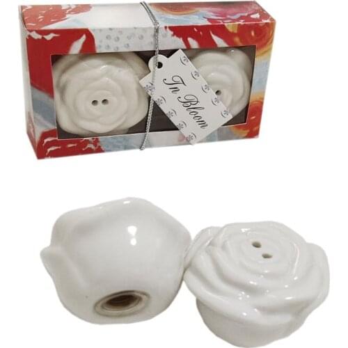 Ywbeyond 20pcs=10box ceramic rose salt pepper shaker wedding favors and gifts bridal showers party supplies
