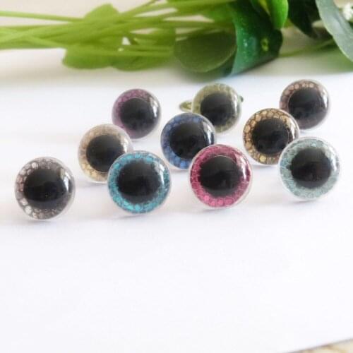 20pcs-- new design 13.5/15/16.5/18mm smooth stem clear glitter toy eyes +glitter Nonwovens + meteal washer for diy wool felt-sp