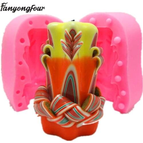 Romantic Wedding Candle 3D Flower Shape Silicone Mold Chocolate Mousse Cake Mold Kitchen Baking Tools