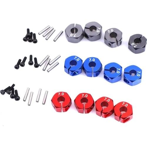 4pcs Aluminum 5.0 Wheel Hex 12mm Drive Hubs With Pins Screws CNC For RC Car Trucks Buggies HSP HPI Tamiya hsp 94123/94122/94103