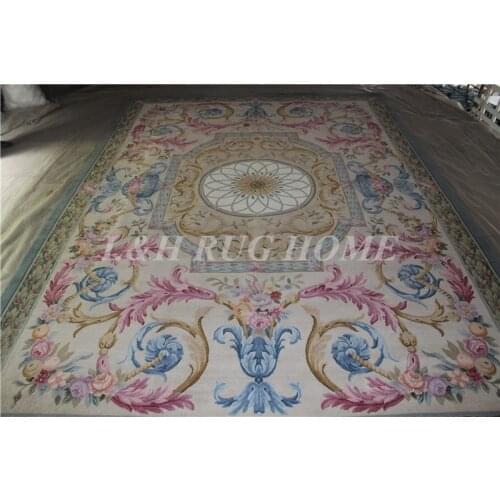Free shipping 10'x14' 90Line Savonnerie rug, hand knotted woolen Savonnerie carpet
