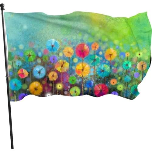 Daisy Flowers Flag Nature Spring Summer Season Flag Rainbow Watercolor Floral Garden Yard House Party Home Decorations