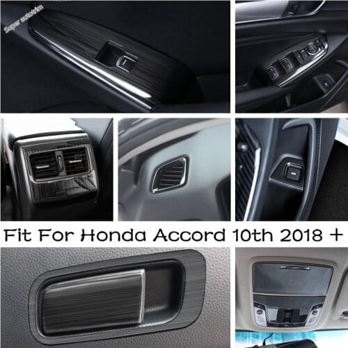 Door Handle Holder Window Lift Button / Front & Rear Air Condition AC Outlet Vent Cover Trims For Honda Accord 10th 2018 - 2021