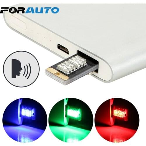 FORAUTO Car LED Atmosphere Light Touch and Sound Control RGB Music Rhythm Light Car Styling With USB Socket Auto Decorative Lamp