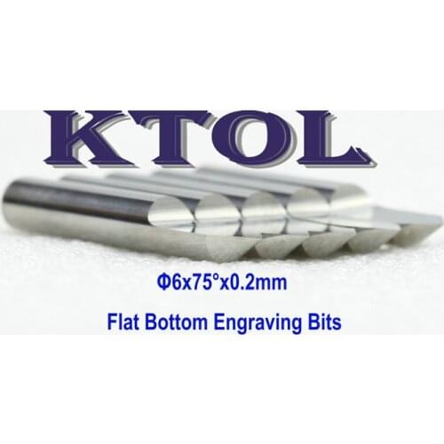 6mm 75 Angle V-Shape Engraving Tools CNC Carving Bit Solid Carbide Endmill PCB Cutter 0.1-0.5mm Tip Precision Wood Milling Bits