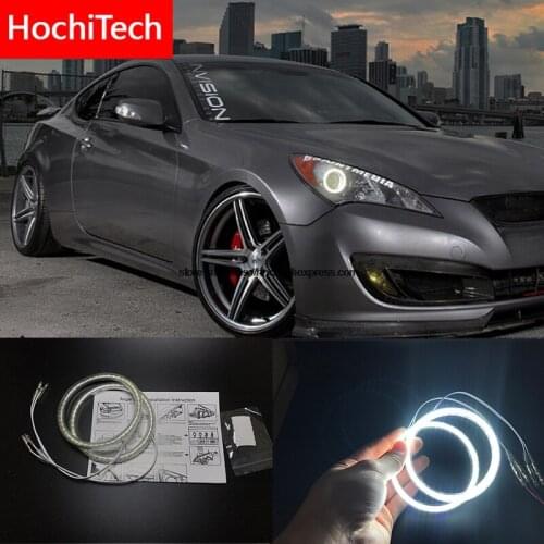 HochiTech for Hyundai Genesis Coupe 2010-14 Ultra bright SMD white LED angel eyes 2600LM halo ring kit daytime running light DRL