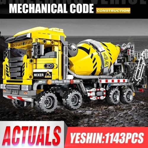 Yeshin 703941 City Engineering Toys The Mixer Truck Model high-tech Car Building Block Brick Construction Toys Christmas Gift