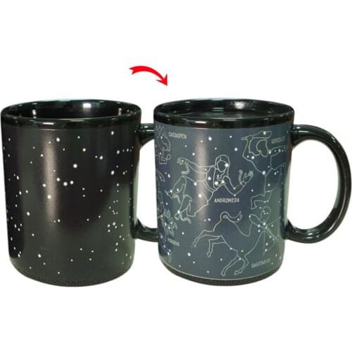 Creative Thermal Change Ceramic Mug Color Changing Cup Gift Nordic Starry Sky Mug Color Changing Coffee Cup