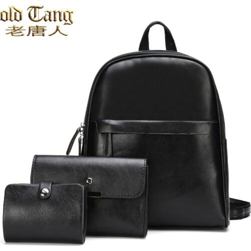OLD TANG Fashion Female Backpack High Quality PU Leather Travel Backpacks For Women 2020 School Shoulder Bag Mochila Sac