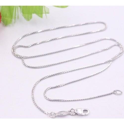 New Pure Platinum 950 Necklace 0.9mm Box Link Chain Necklace 16.53''L Pt950