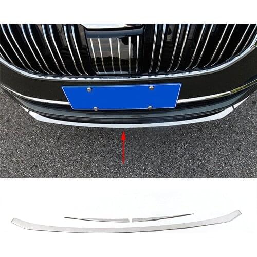 For Skoda Karoq 2017-2021 Front Bumper Lip Lower Grille Refit Trim Car Exterior Modify Stainless Steel Decoration Styling