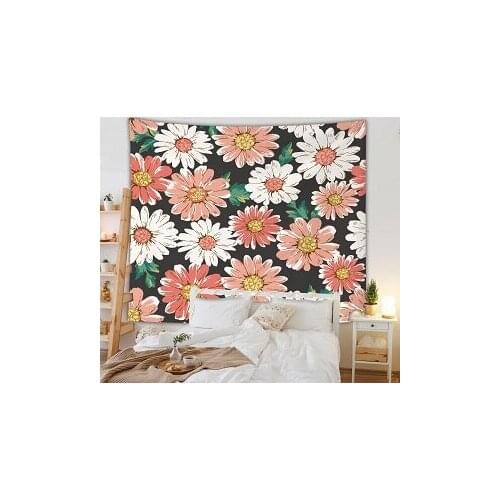 Sunflower Tapestry Psychedelic Floral Tapestry Cartoon Wall Hanging Decor for Home